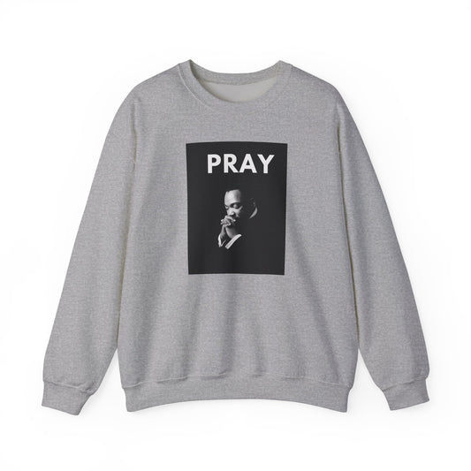 MLK Pray Crewneck Sweatshirt | B&W